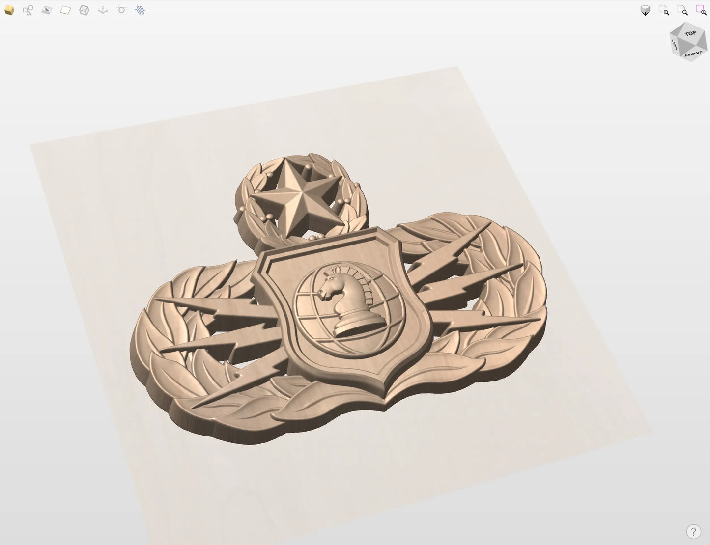 CNC File I US Air Force Master Information Operations Badge 3D Model I RathTech Design My Store