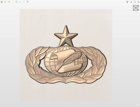 CNC File I US Air Force Senior Manpower & Personnel Badge 3D Model I RathTech Design My Store