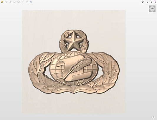 CNC File I US Air Force Master Manpower & Personnel Badge 3D Model I RathTech Design My Store