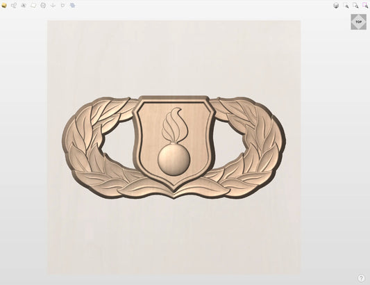 CNC File I US Air Force Basic Munitions Badge 3D Model I RathTech Design My Store