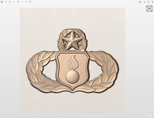 CNC File I US Air Force Master Munitions Badge 3D Model I RathTech Design My Store