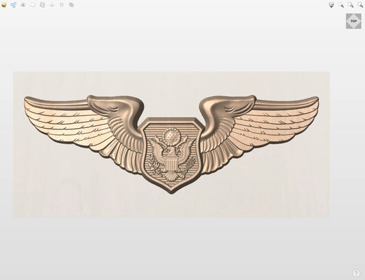 CNC File I US Air Force Non-Rated Officer Aircrew Wings 3D Model I RathTech Design My Store