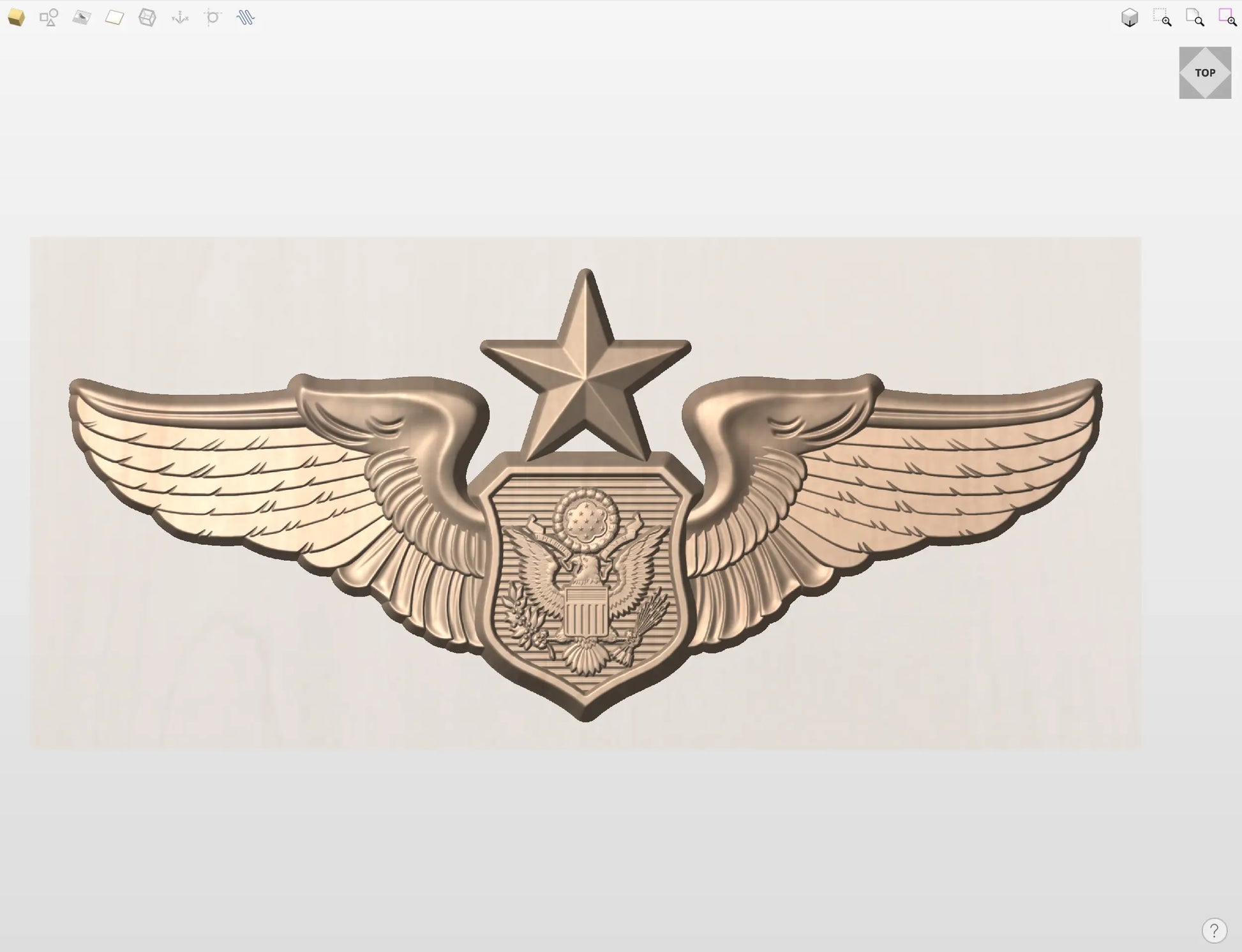 CNC File I US Air Force Senior Non-Rated Officer Aircrew Wings 3D Model I RathTech Design My Store
