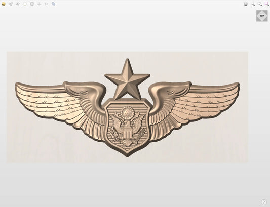 CNC File I US Air Force Senior Non-Rated Officer Aircrew Wings 3D Model I RathTech Design My Store