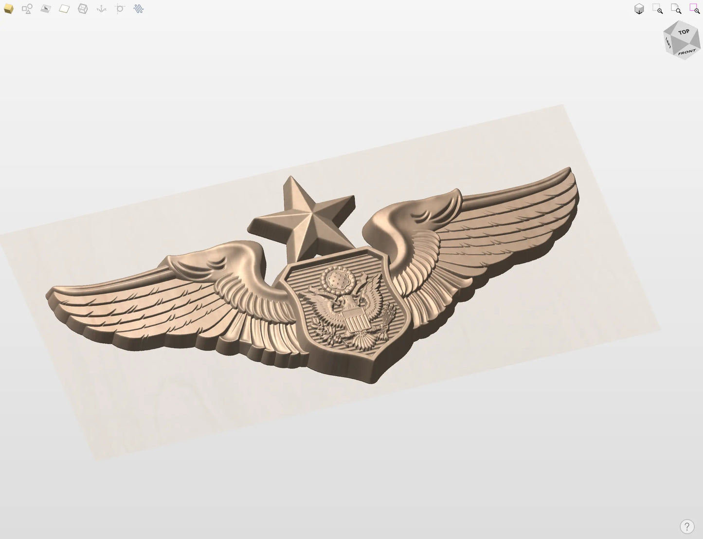 CNC File I US Air Force Senior Non-Rated Officer Aircrew Wings 3D Model I RathTech Design My Store