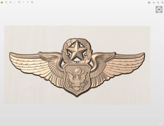 CNC File I US Air Force Chief Non-Rated Officer Aircrew Wings 3D Model I RathTech Design My Store