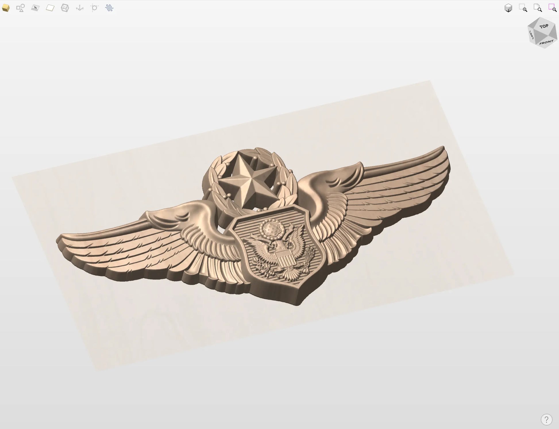 CNC File I US Air Force Chief Non-Rated Officer Aircrew Wings 3D Model I RathTech Design My Store