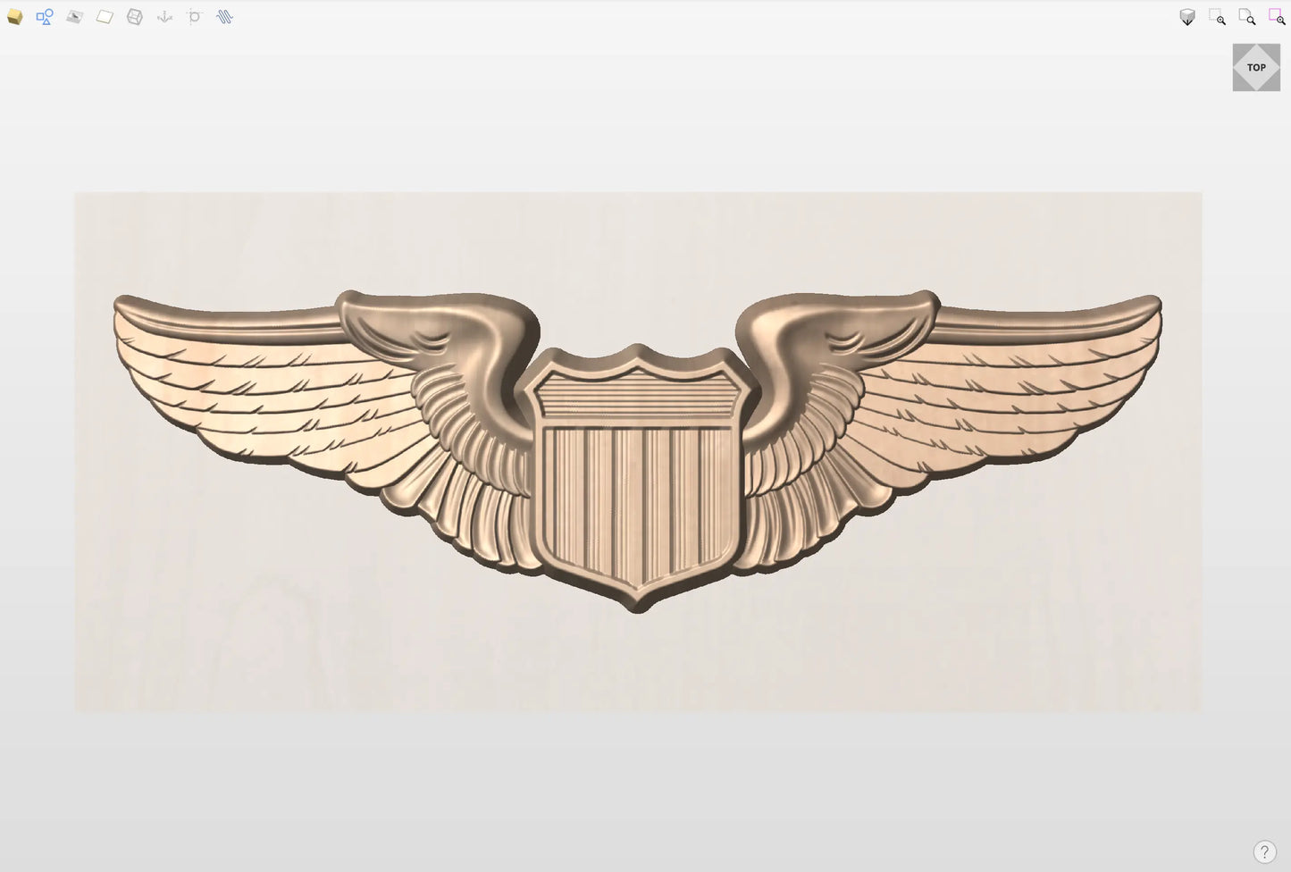 CNC File I US Air Force Basic Pilot Wings 3D Model I RathTech Design My Store