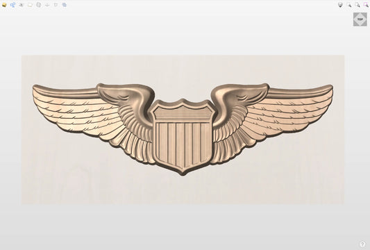 CNC File I US Air Force Basic Pilot Wings 3D Model I RathTech Design My Store