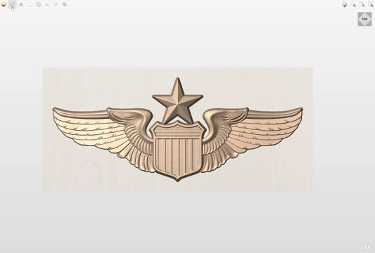 CNC File I US Air Force Senior Pilot Wings 3D Model I RathTech Design My Store