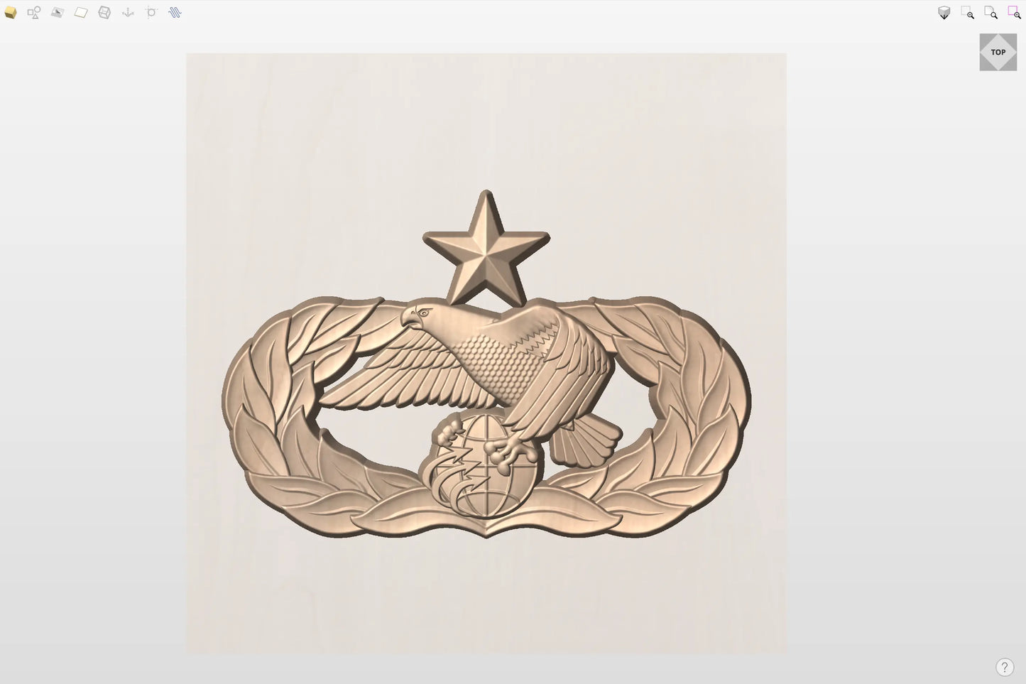 CNC File I US Air Force Senior Transportation Badge 3D Model I RathTech Design My Store