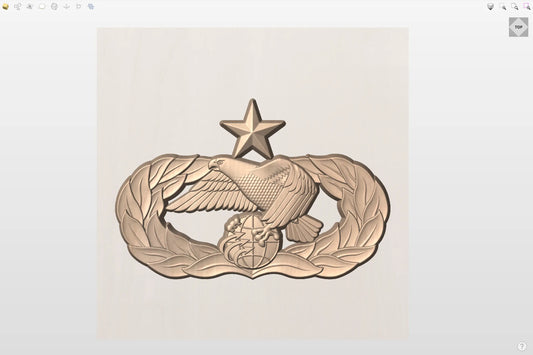CNC File I US Air Force Senior Transportation Badge 3D Model I RathTech Design My Store