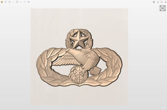CNC File I US Air Force Master Transportation Badge 3D Model I RathTech Design My Store