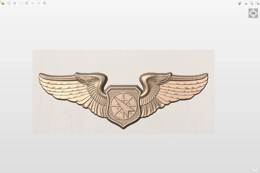CNC File I US Air Force Basic Weapons Controller Officer Wings 3D Model I RathTech Design My Store