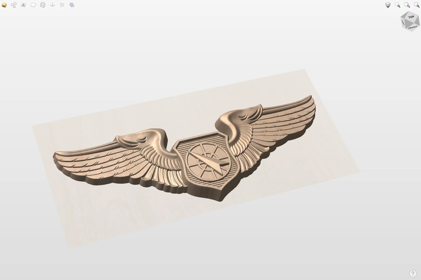 CNC File I US Air Force Basic Weapons Controller Officer Wings 3D Model I RathTech Design My Store