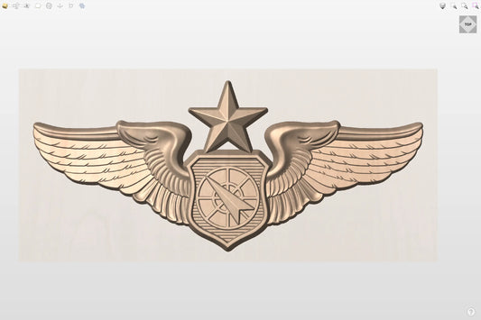 CNC File I US Air Force Senior Weapons Controller Officer Wings 3D Model I RathTech Design My Store