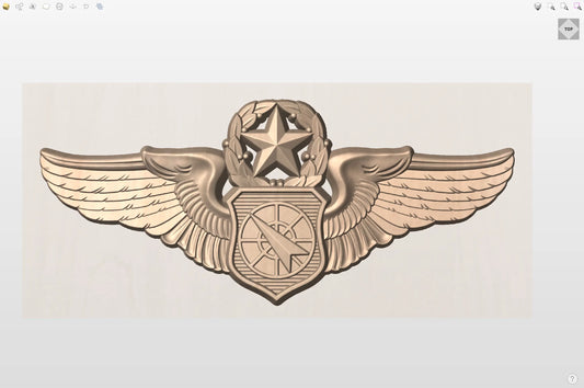 CNC File I US Air Force Master Weapons Controller Officer Wings 3D Model I RathTech Design My Store
