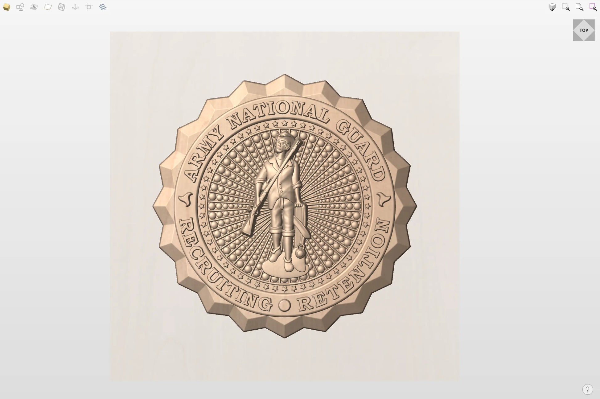 CNC File I  US Army National Guard Recruiting and Retention Badge 3D Model I RathTech Design My Store