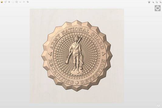 CNC File I  US Army National Guard Recruiting and Retention Badge 3D Model I RathTech Design My Store