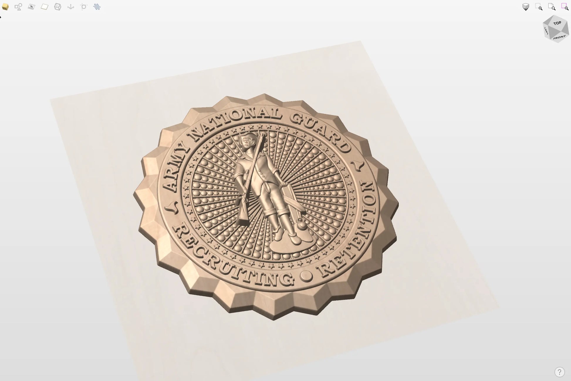 CNC File I  US Army National Guard Recruiting and Retention Badge 3D Model I RathTech Design My Store