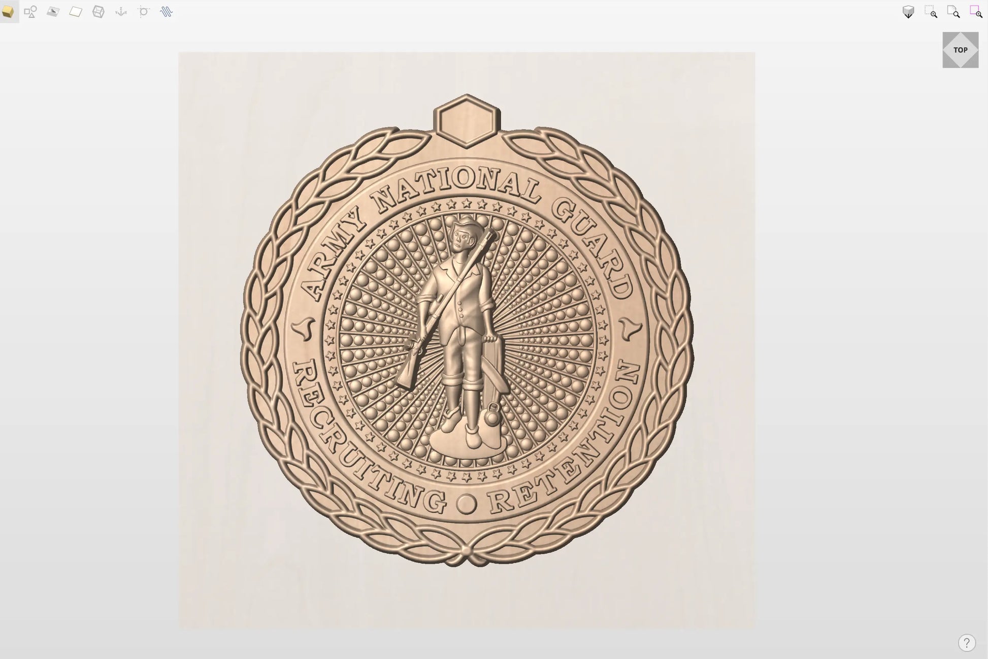 CNC File I  US Army National Guard Senior Recruiting and Retention Badge 3D Model I RathTech Design My Store