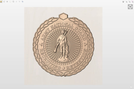 CNC File I  US Army National Guard Senior Recruiting and Retention Badge 3D Model I RathTech Design My Store