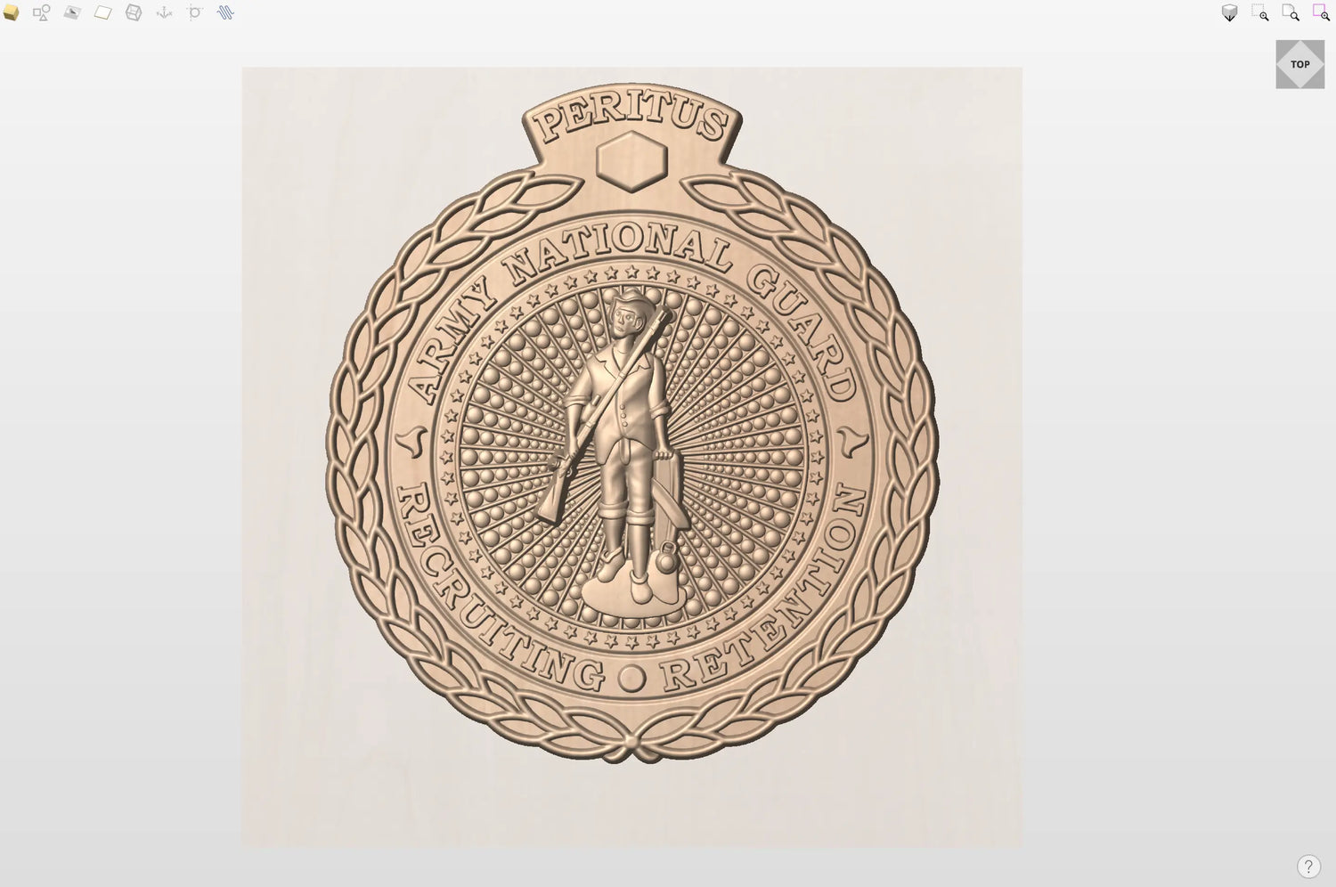 CNC File I  US Army National Guard Master Recruiting and Retention Badge 3D Model I RathTech Design My Store