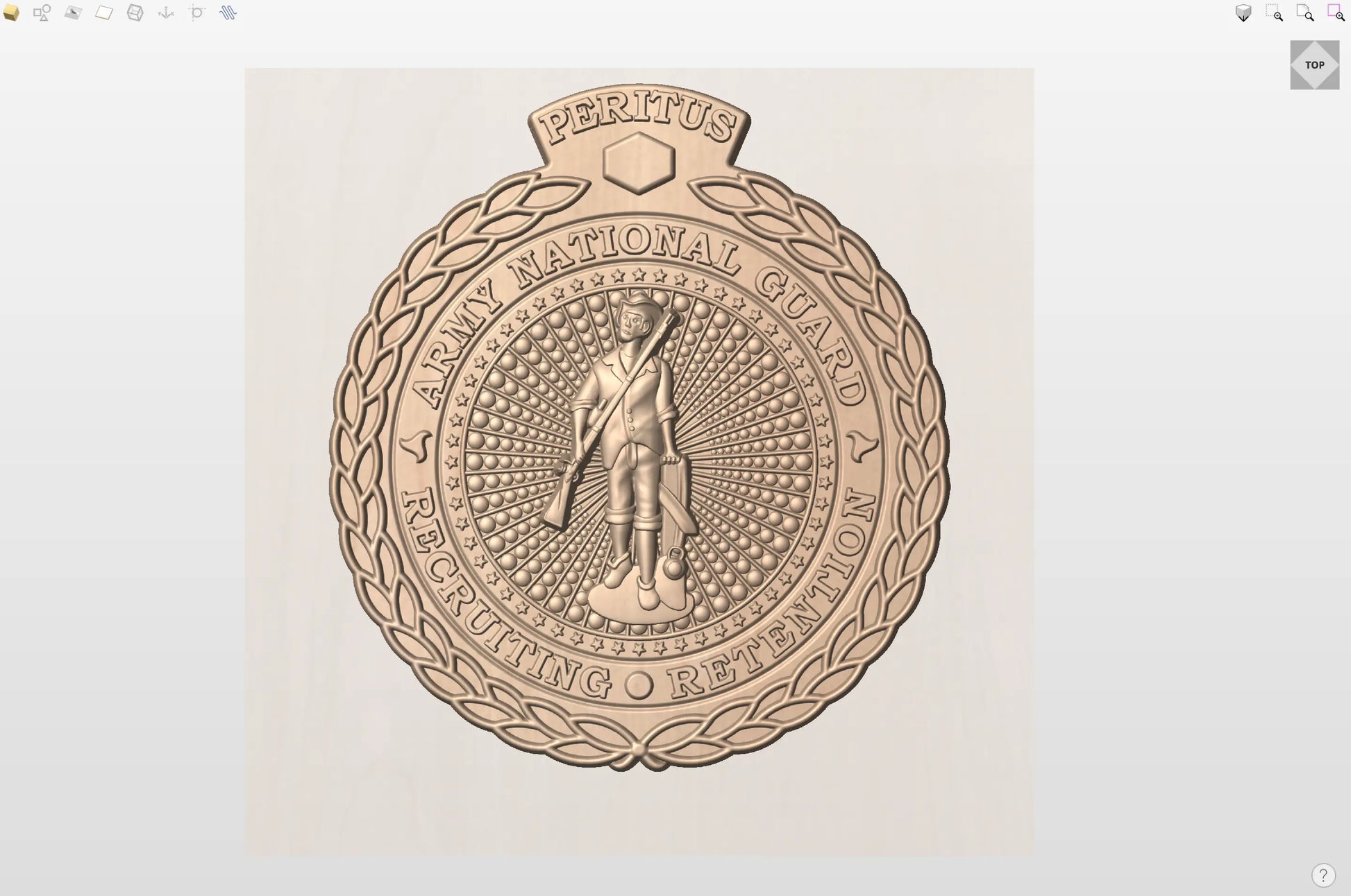 CNC File I  US Army National Guard Master Recruiting and Retention Badge 3D Model I RathTech Design My Store