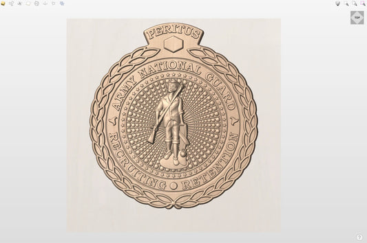 CNC File I  US Army National Guard Master Recruiting and Retention Badge 3D Model I RathTech Design My Store
