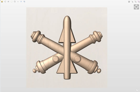 CNC File I  US Army Air Defense Artillery Insignia 3D Model I RathTech Design My Store