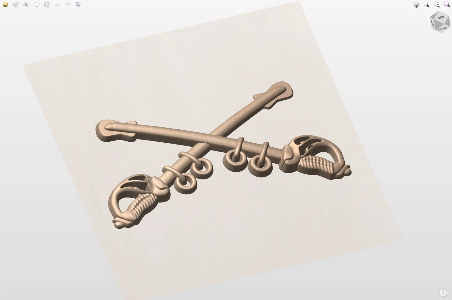 CNC File I  US Army Calvary Sabers Insignia 3D Model I RathTech Design My Store