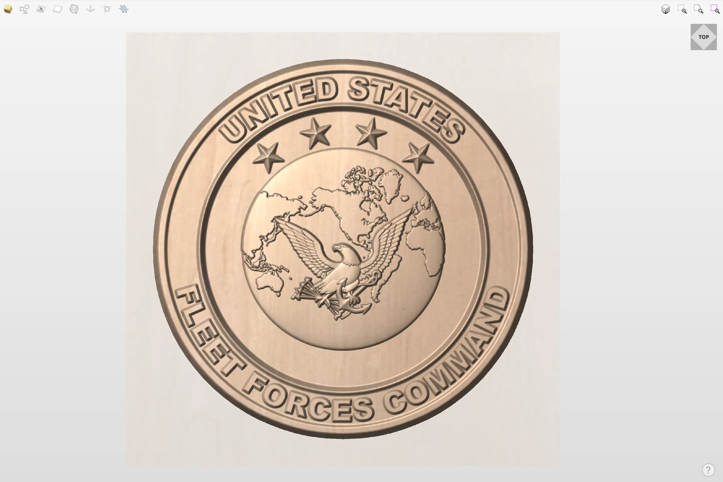 CNC File I US NAVY Fleet Forces Command 3D Model I RathTech Design My Store