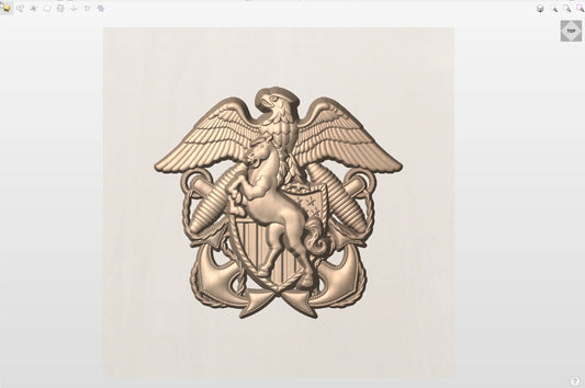 CNC File I US Navy Mustangs Insignia 3D Model I RathTech Design My Store