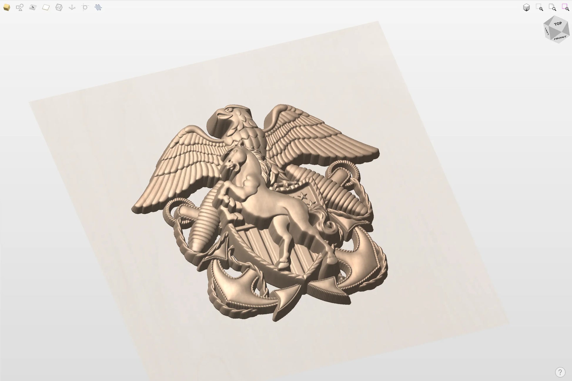 CNC File I US Navy Mustangs Insignia 3D Model I RathTech Design My Store