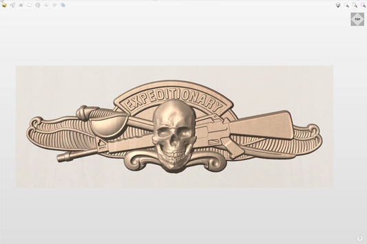 CNC File I  US Navy Expeditionary Badge Skull Version 3D Model I  RathTech Design My Store