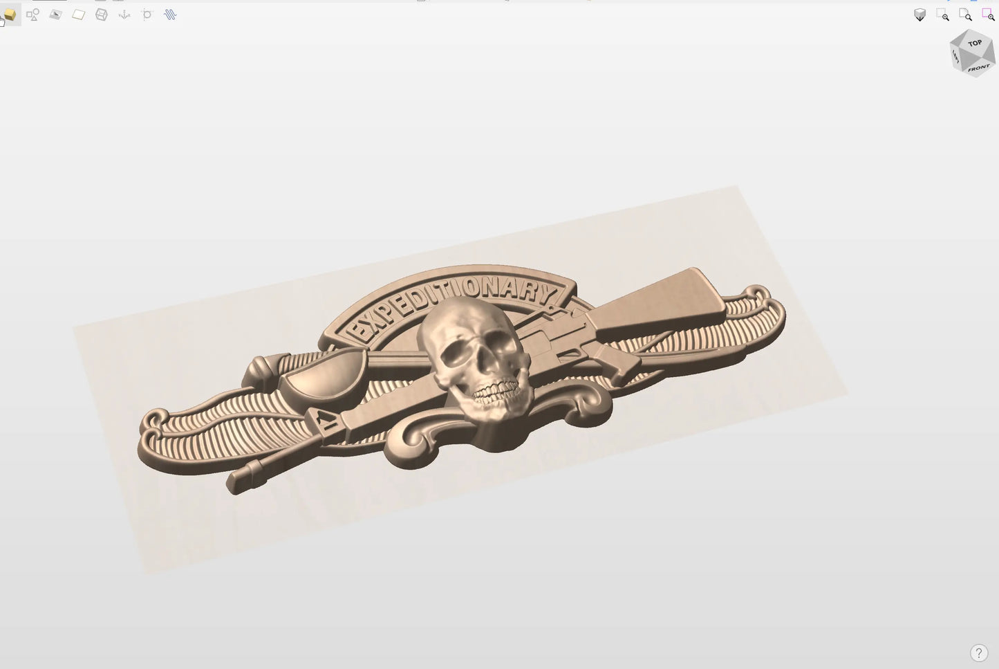 CNC File I  US Navy Expeditionary Badge Skull Version 3D Model I  RathTech Design My Store