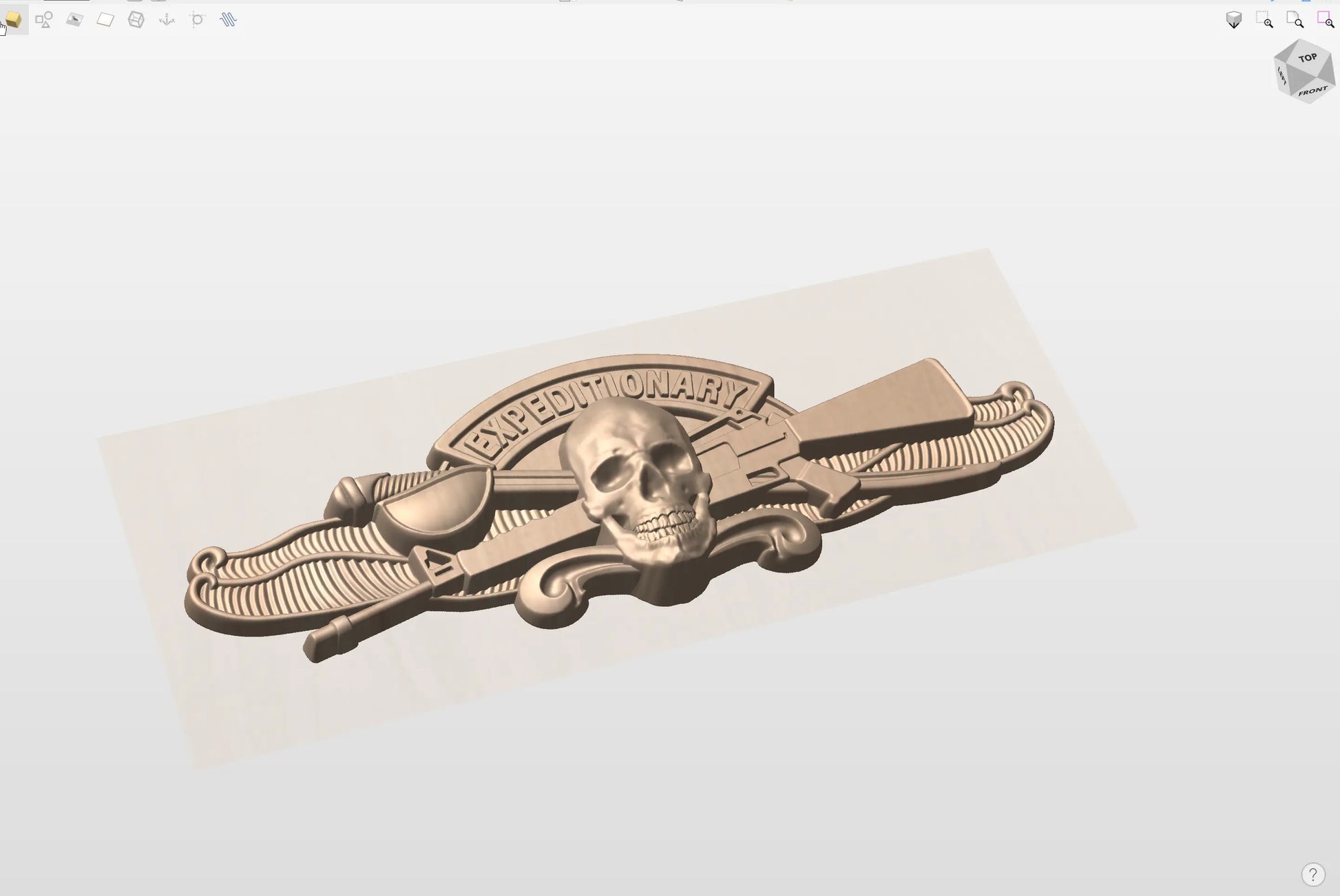 CNC File I  US Navy Expeditionary Badge Skull Version 3D Model I  RathTech Design My Store
