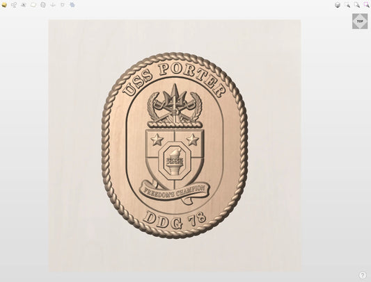 CNC File I  US Navy USS Porter DDG-78 Seal 3D Model I  RathTech Design My Store