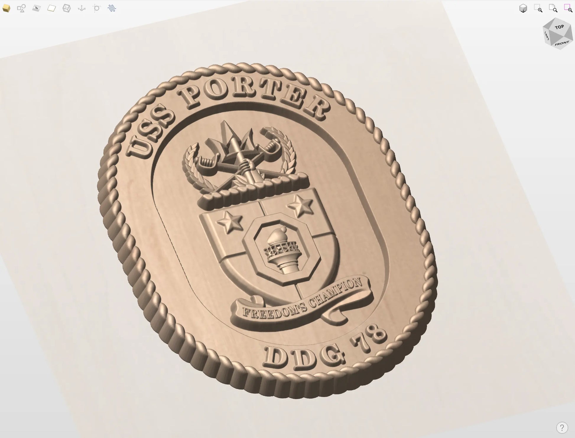 CNC File I  US Navy USS Porter DDG-78 Seal 3D Model I  RathTech Design My Store