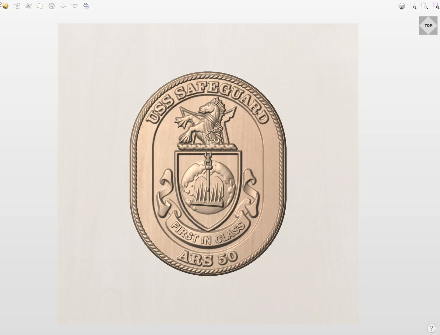 CNC File I  US Navy USS Safeguard ARS-50 Seal 3D Model I  RathTech Design My Store