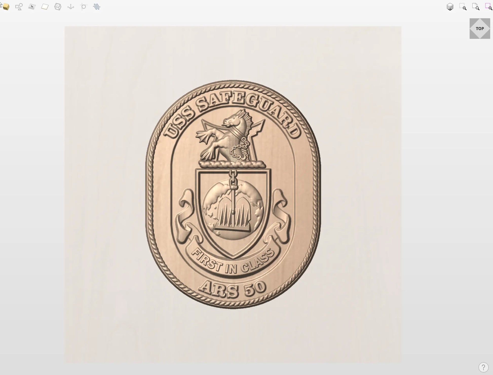 CNC File I  US Navy USS Safeguard ARS-50 Seal 3D Model I  RathTech Design My Store