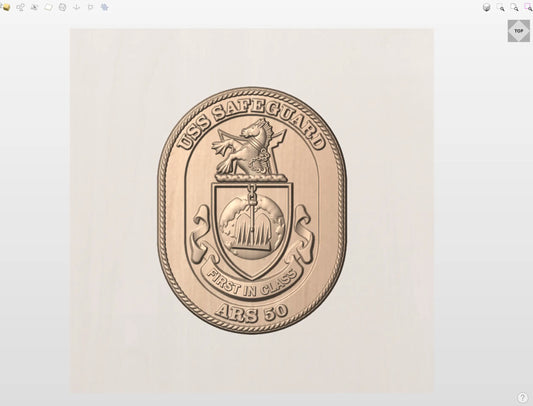 CNC File I  US Navy USS Safeguard ARS-50 Seal 3D Model I  RathTech Design My Store