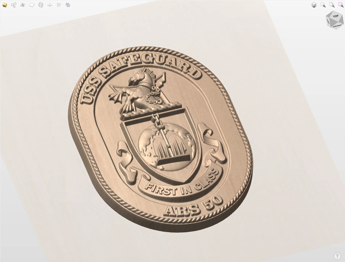 CNC File I  US Navy USS Safeguard ARS-50 Seal 3D Model I  RathTech Design My Store