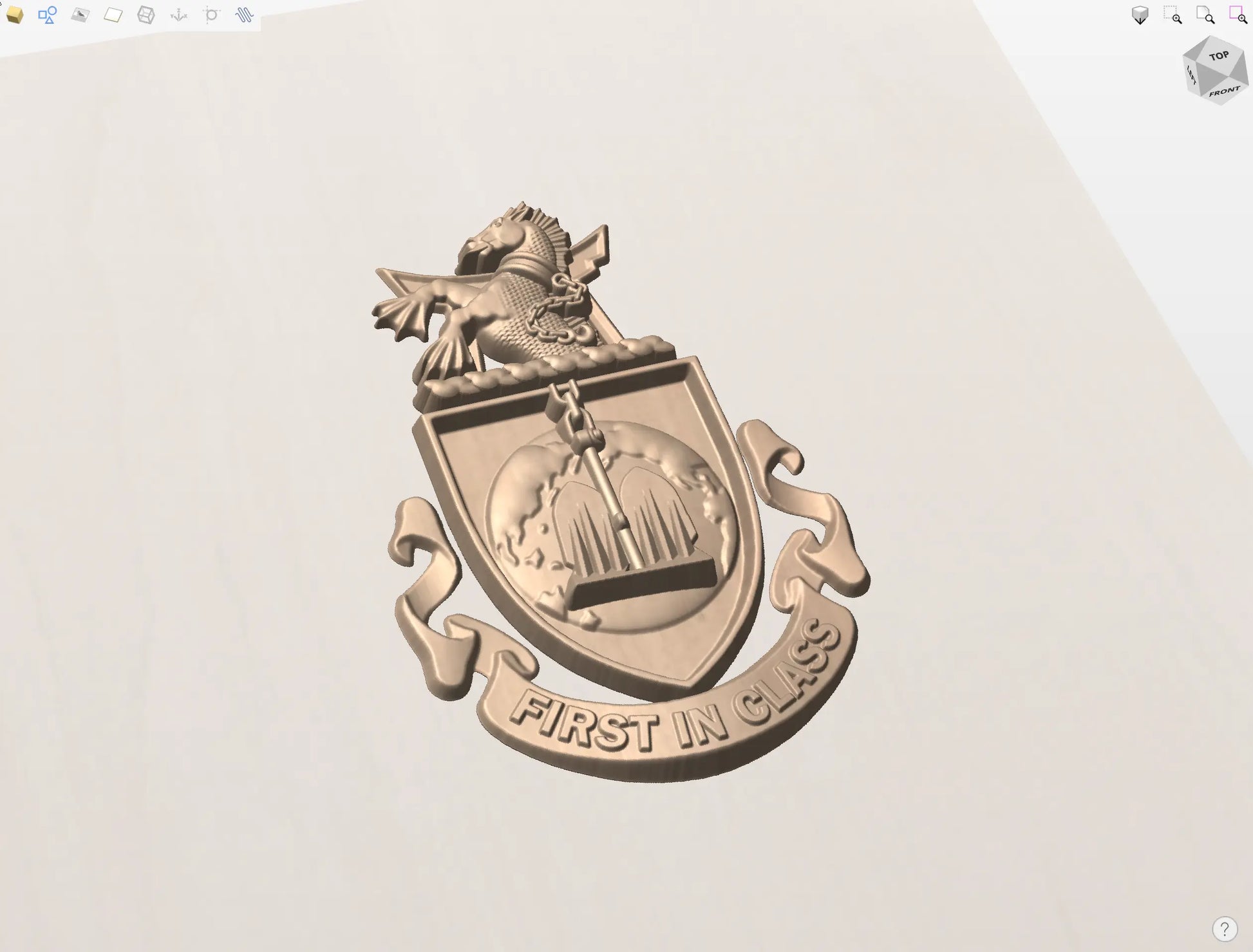 CNC File I  US Navy USS Safeguard ARS-50 Crest 3D Model I  RathTech Design My Store