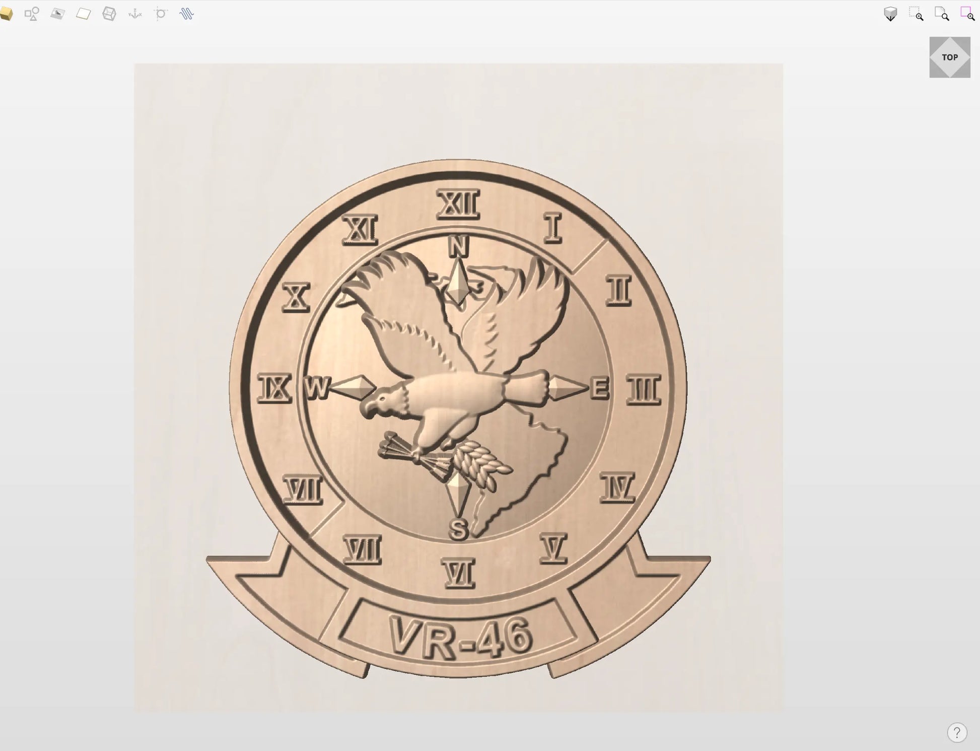CNC File I US Navy VR-46 Unit Patch 3D Model I RathTech Design My Store