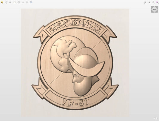 CNC File I US Navy VR-57 Conquistadors Unit Patch 3D Model I RathTech Design My Store