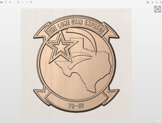 CNC File I US Navy VR-59 Unit Patch 3D Model I RathTech Design My Store