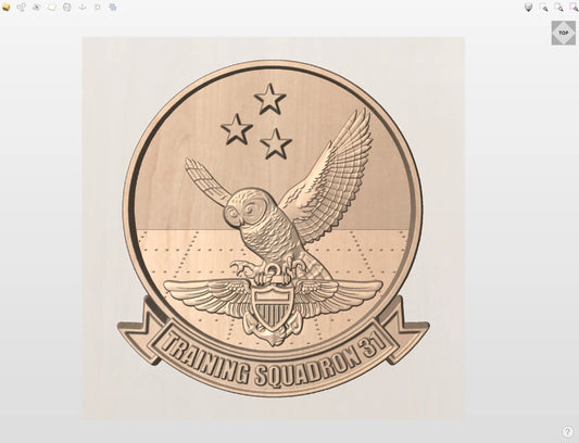 CNC File I US Navy VT-31 Wise Owls Unit Patch 3D Model I RathTech Design My Store