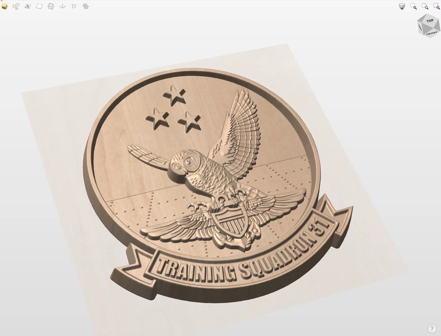 CNC File I US Navy VT-31 Wise Owls Unit Patch 3D Model I RathTech Design My Store