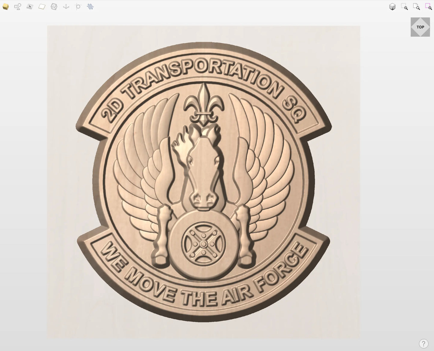 CNC File I  US Air Force 2D Transportation Squadron Insignia 3D Model I  RathTech Design My Store